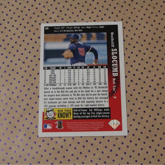 Heathcliff Slocumb #46 Baseball Card - Picture 2 of 2